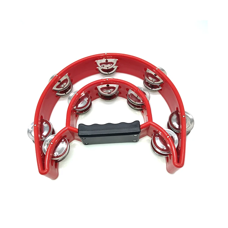 Half Moon Tambourine Double Row Percussion 